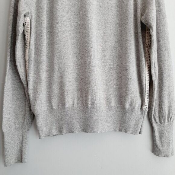 BANANA REPUBLIC Color-Block Mixed Media Crewneck Fine Knit Sweater Top Sz M - Picture 9 of 11